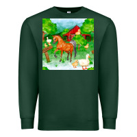 Sports Green farm life seamless pattern Premium Sweatshirt - FaDigitalArtStudio