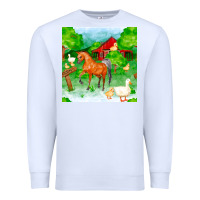 White farm life seamless pattern Premium Sweatshirt - FaDigitalArtStudio