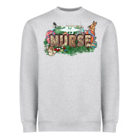 Heather Grey Easter egg Nurse bunny Easter Day Heavyweight Sweatshirt - HowdyJamesFarm