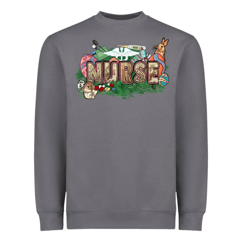 Easter Egg Nurse Bunny Easter Day Heavyweight Sweatshirt by HowdyJamesFarm | Teevron