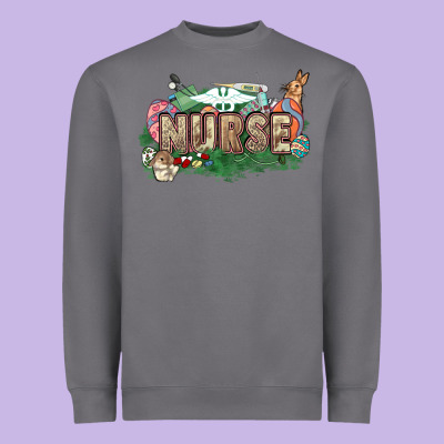 Easter Egg Nurse Bunny Easter Day Heavyweight Sweatshirt Designed By Howdyjamesfarm