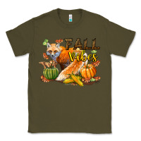 Army Green Fall Vibes Fox Classic Tee - LillyAllenDesigns