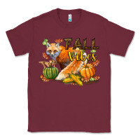Burgundy Fall Vibes Fox Classic Tee - LillyAllenDesigns