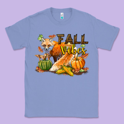 Fall Vibes Fox Classic Tee Designed By Lillyallendesigns