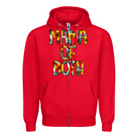 Red Mama of Both Zipper Hoodie - CowCowDesign