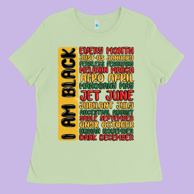 Black History  Month Ladies Tee Designed By Maliassmallbusiness