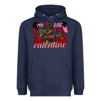 Navy my dog is my valentine valentine's day Heavyweight Hoodie - FaDigitalArtStudio