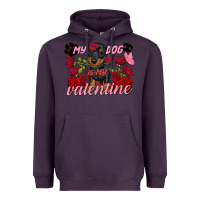 Plum my dog is my valentine valentine's day Heavyweight Hoodie - FaDigitalArtStudio
