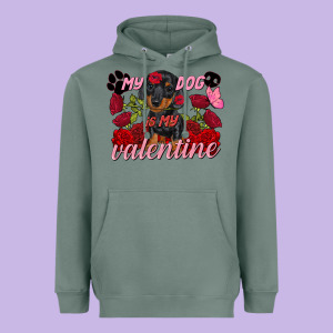 My Dog Is My Valentine Valentine's Day Heavyweight Hoodie Designed By Fadigitalartstudio