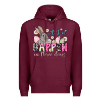 Burgundy Easter Day A lot can happen in three days Premium Hoodie - OliviaCreatesArt
