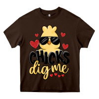 Chocolate Brown chicks dig me Heavy Core Tee - MaliasSmallBusiness