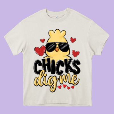 Chicks Dig Me Heavy Core Tee Designed By Maliassmallbusiness