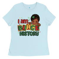 Baby Blue i am black history black girl Ladies Tee - MaliasSmallBusiness