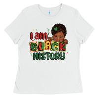 White i am black history black girl Ladies Tee - MaliasSmallBusiness