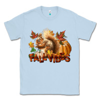 Dusty Blue Fall Vibes Squirrel Classic Tee - LillyAllenDesigns