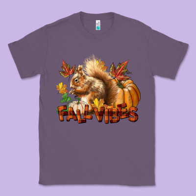 Fall Vibes Squirrel Classic Tee Designed By Lillyallendesigns