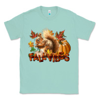 Seafoam Fall Vibes Squirrel Classic Tee - LillyAllenDesigns