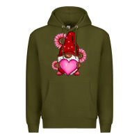 Army Green Valentine's Day afro gnome Premium Hoodie - RanaPortraitStore