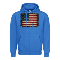 American Flag With Leopard Frame Zipper Hoodie | Teevron