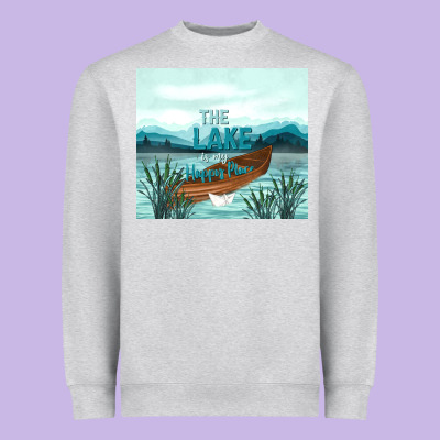 The Lake Is My Happy Place Heavyweight Sweatshirt Designed By Tumblerdesignbyshophia