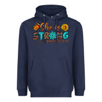 Navy she is strong Heavyweight Hoodie - BundleAndBundleShop