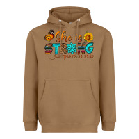 Toasted Coconut she is strong Heavyweight Hoodie - BundleAndBundleShop