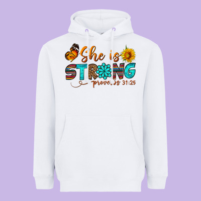 She Is Strong Heavyweight Hoodie Designed By Bundleandbundleshop