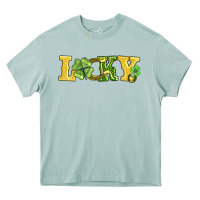 Lucky Horseshoe And Four Leaf Clover Heavy Core Tee | Teevron