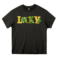 Asphalt lucky horseshoe and four leaf clover Heavy Core Tee - AdoDesignShop