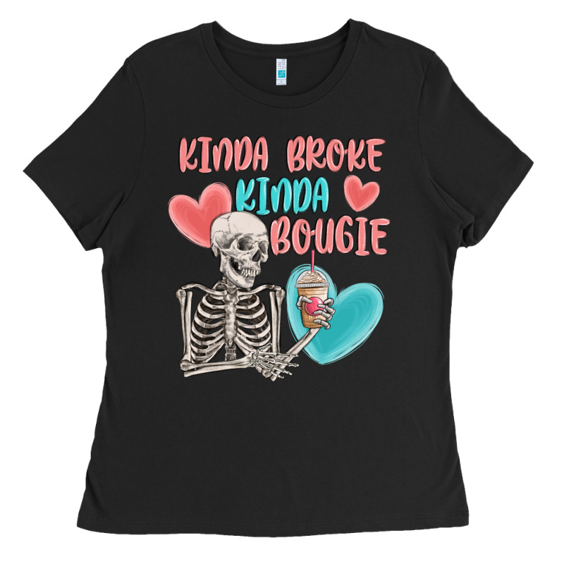 Kinda Broke Kinda Bougie Ladies Tee by MaliasSmallBusiness | Teevron