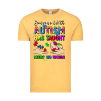 Vintage Mustard someone with autism has taught me love needs no wo Vintage Tee - Artiststas