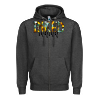 Charcoal Heather Inked Mama Zipper Hoodie - CowCowDesign
