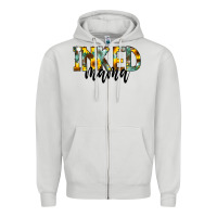 Dove Grey Inked Mama Zipper Hoodie - CowCowDesign