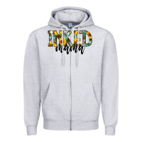 Heather Grey Inked Mama Zipper Hoodie - CowCowDesign