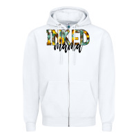 White Inked Mama Zipper Hoodie - CowCowDesign