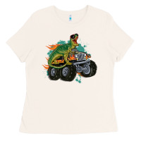Bone monster truck and t rex dinosaur Ladies Tee - MaliasSmallBusiness