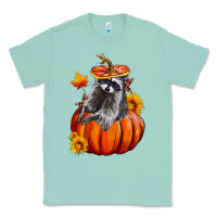 Seafoam Fall Pumpkin Raccoon Classic Tee - LillyAllenDesigns