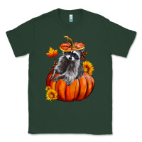 Sports Green Fall Pumpkin Raccoon Classic Tee - LillyAllenDesigns