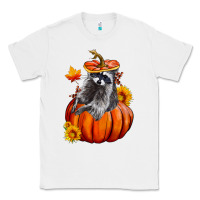 White Fall Pumpkin Raccoon Classic Tee - LillyAllenDesigns