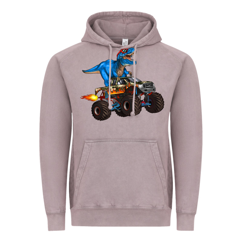 Monster Truck And  T Rex Dinosaur Vintage Hoodie by Artiststas | Teevron
