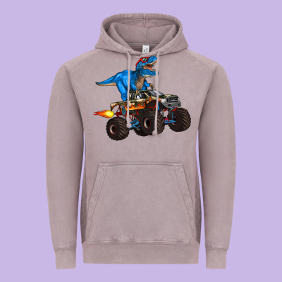 Monster Truck And  T Rex Dinosaur Vintage Hoodie Designed By Artiststas