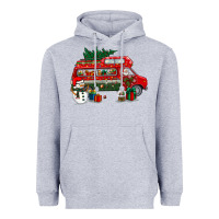 Christmas Santa Claus With Retro Van Heavyweight Hoodie | Teevron