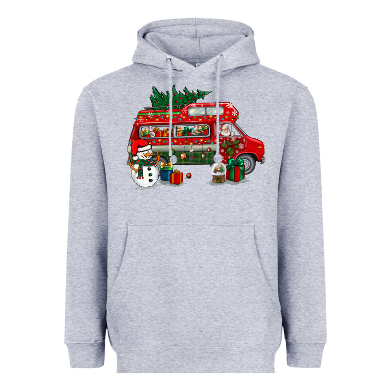 Christmas Santa Claus With Retro Van Heavyweight Hoodie by BundleAndBundleShop | Teevron