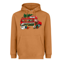 Meerkat christmas santa claus with retro van Heavyweight Hoodie - BundleAndBundleShop