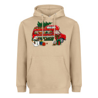 Mushroom christmas santa claus with retro van Heavyweight Hoodie - BundleAndBundleShop