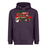 Plum christmas santa claus with retro van Heavyweight Hoodie - BundleAndBundleShop