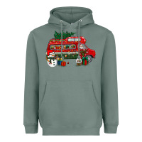 Sage christmas santa claus with retro van Heavyweight Hoodie - BundleAndBundleShop