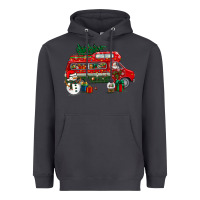 Smoke christmas santa claus with retro van Heavyweight Hoodie - BundleAndBundleShop