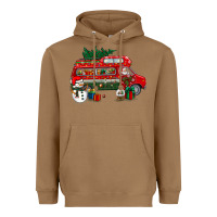 Toasted Coconut christmas santa claus with retro van Heavyweight Hoodie - BundleAndBundleShop