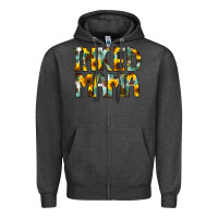Charcoal Heather Inked Mama Flowers Zipper Hoodie - CowCowDesign